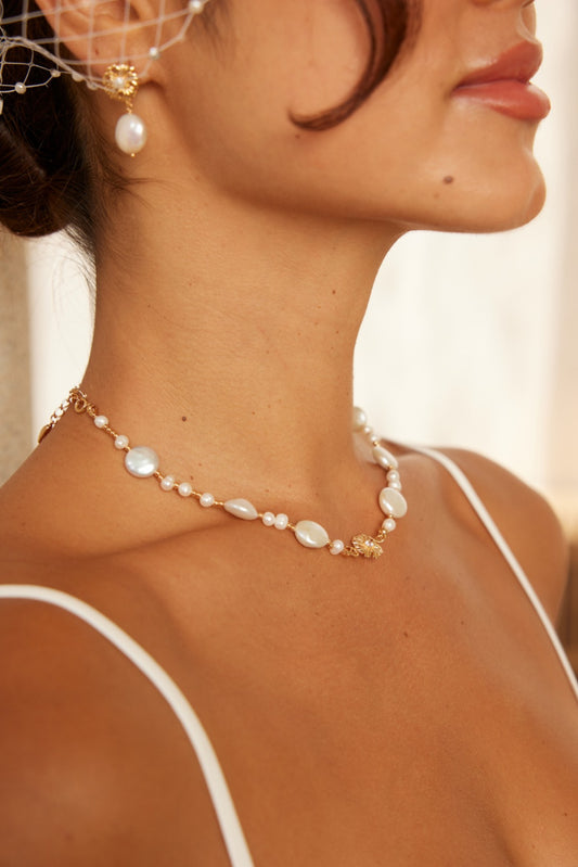 Floral Pearl Set — Blooming Gold & Irregular Freshwater Pearls