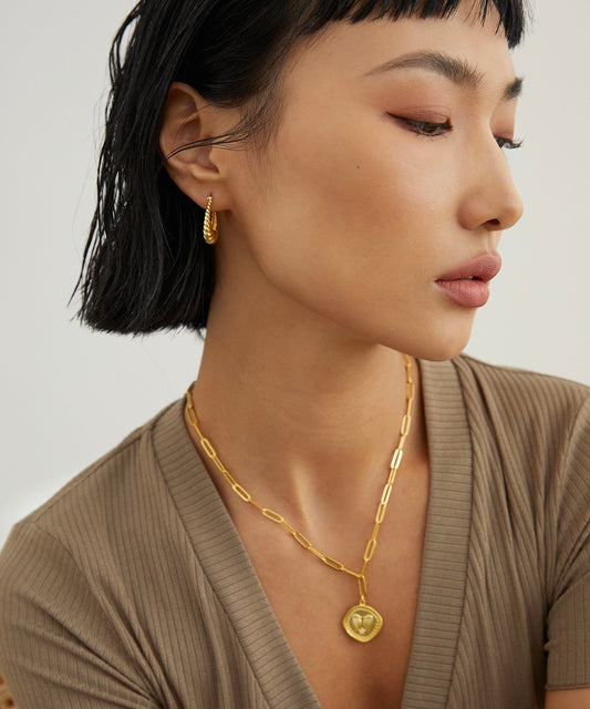 Twist Texture Hoops — 18K Gold Plated S925 Silver