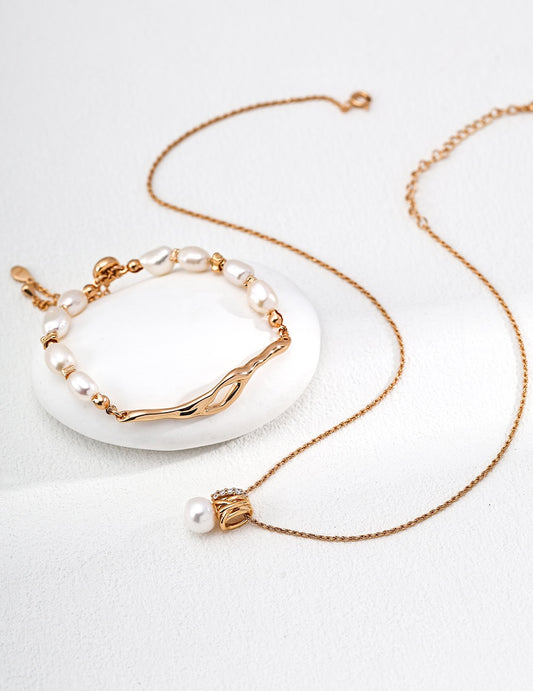 Molten Pearl Bracelet — 18K Gold Plated S925 Silver