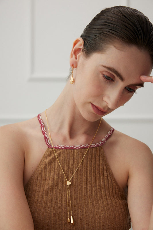 Geo Flow Earrings — 18K Gold Plated S925 Silver