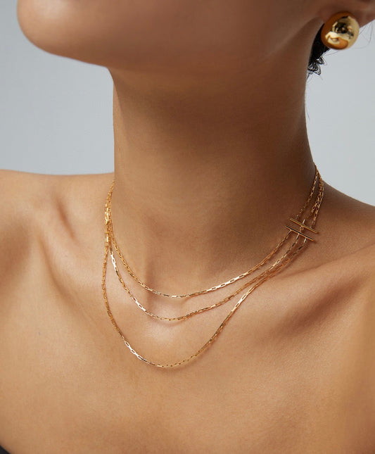 Layered Grace Necklace — 18K Gold Plated S925 Silver
