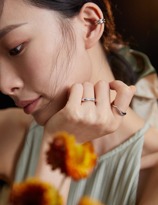 Pure Curve Open Ring — 18K Gold Plated S925 Silver