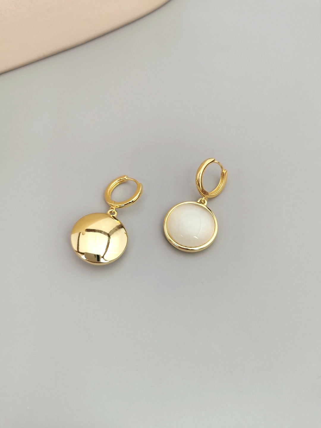 Moonlit Glow Drops — Cat’s Eye Stone & 18K Gold Plated S925 Earrings