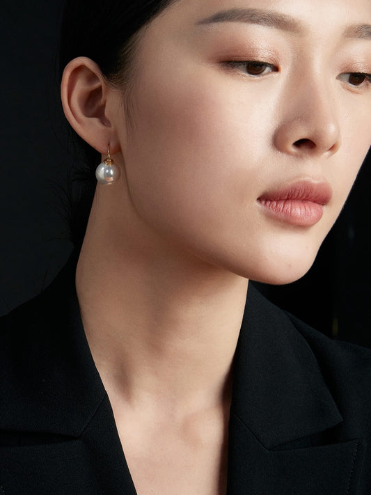 Pearl Elegance Hoops — Natural Pearl & 18K Gold Plated S925 Silver