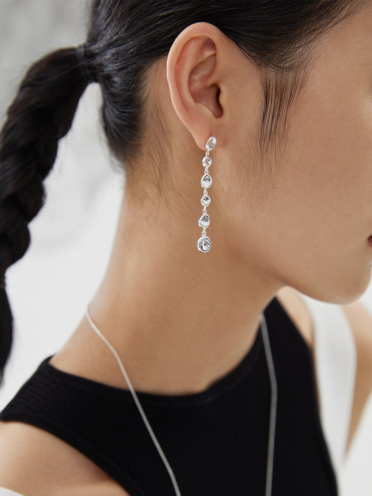 Molten Flow Drops — Sterling Silver Sculpted Earrings