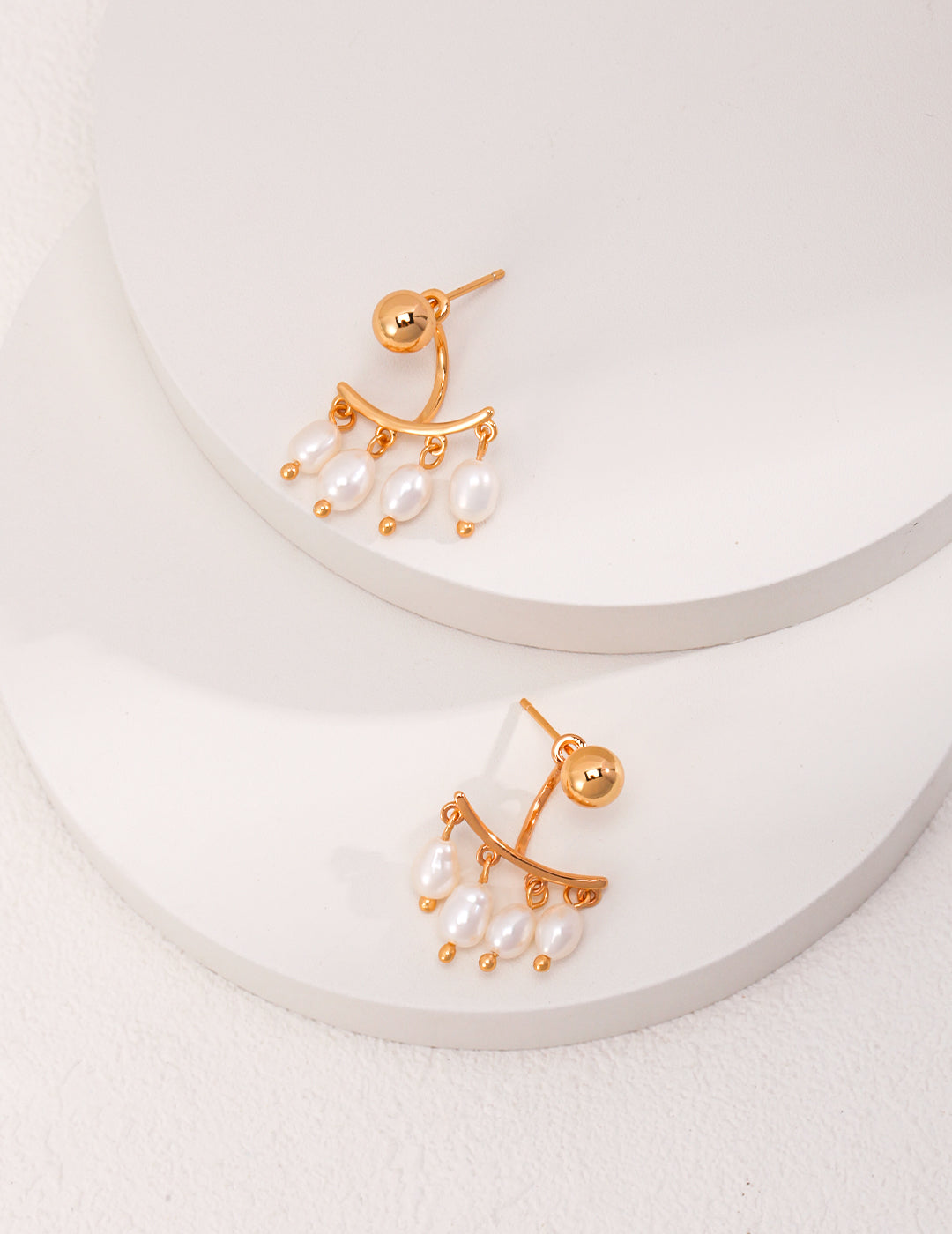 Baroque Rice Pearl Drop — 18K Gold Plated S925 Earrings