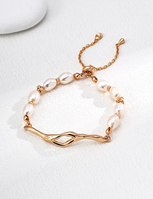 Molten Pearl Bracelet — 18K Gold Plated S925 Silver