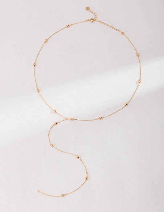 Beaded Flow Necklace — 18K Gold Plated S925 Silver