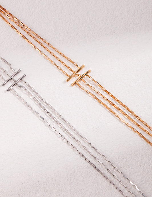 Layered Grace Necklace — 18K Gold Plated S925 Silver