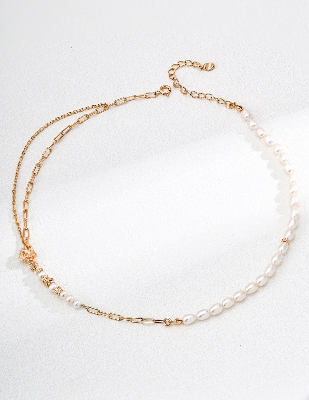 Rose Thorn Pearl Necklace — Freshwater Pearls & 18K Gold Plated S925 Silver