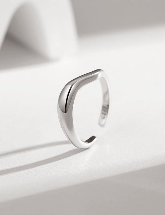 Pure Curve Open Ring — 18K Gold Plated S925 Silver