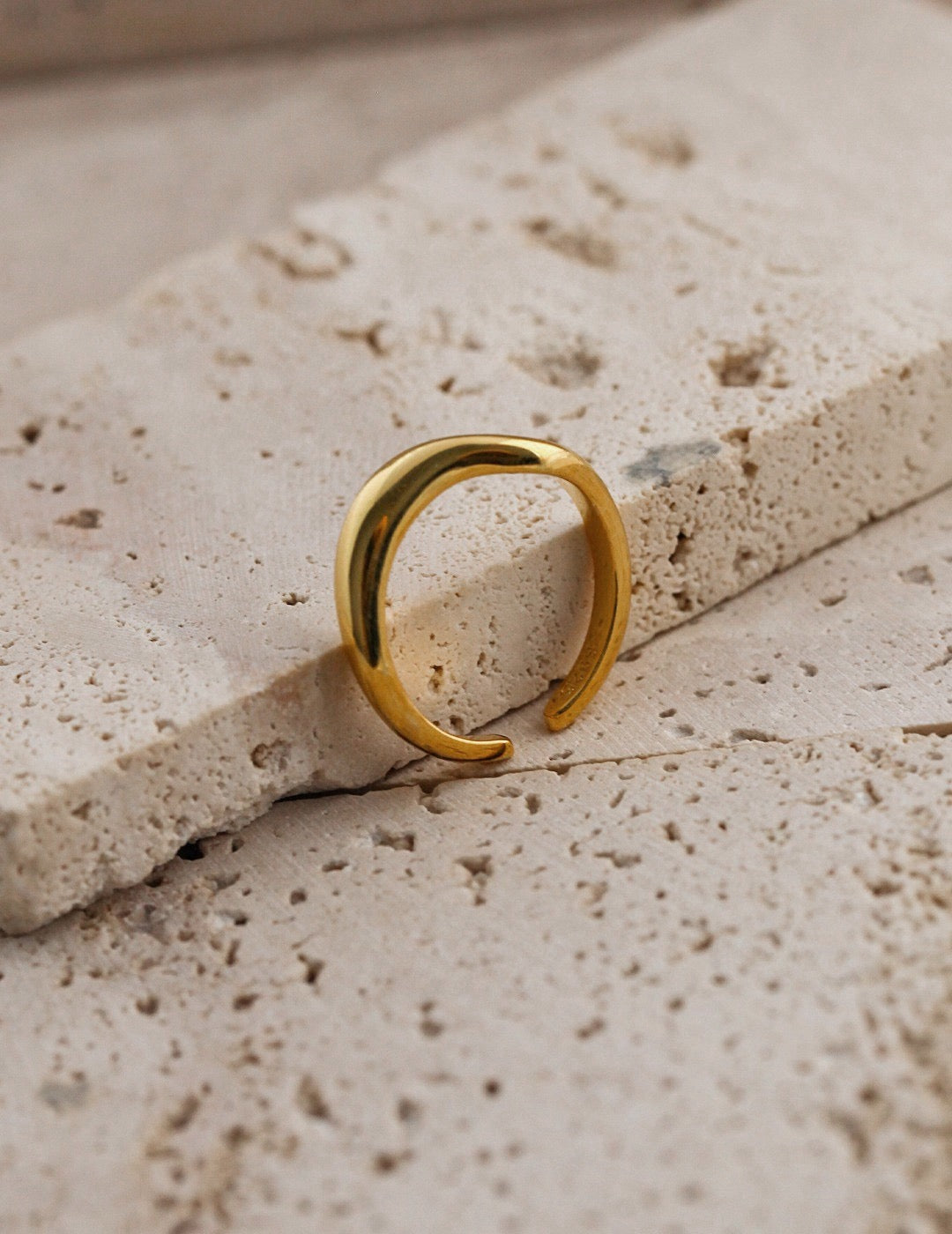 Pure Curve Open Ring — 18K Gold Plated S925 Silver