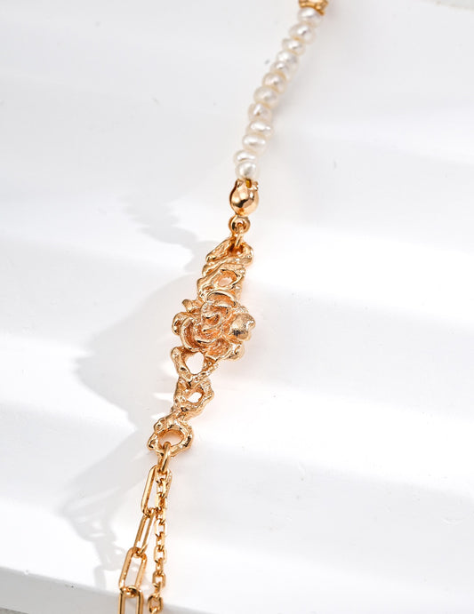 Rose Thorn Pearl Bracelet — Freshwater Pearls & 18K Gold Plated S925 Silver