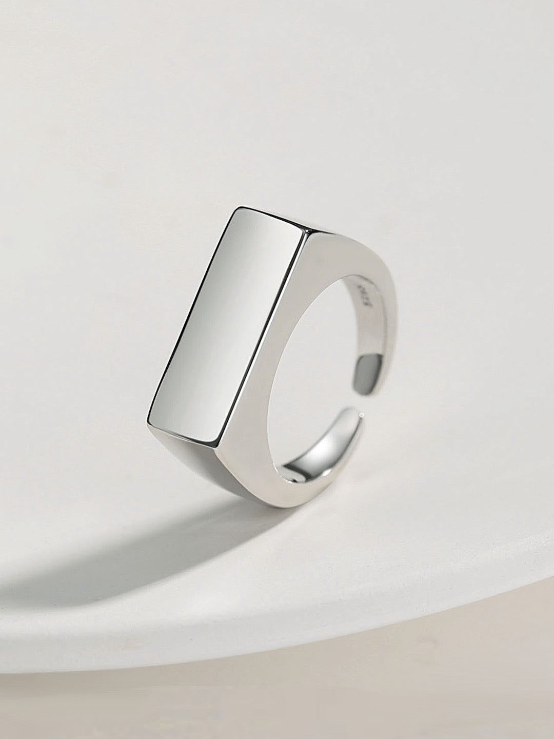 Geometric Silver Band — Minimalist S925 Sterling Silver Ring