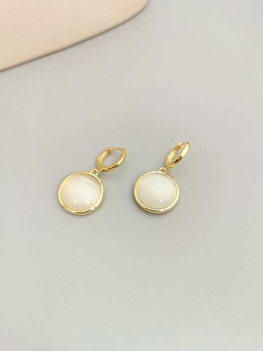 Moonlit Glow Drops — Cat’s Eye Stone & 18K Gold Plated S925 Earrings