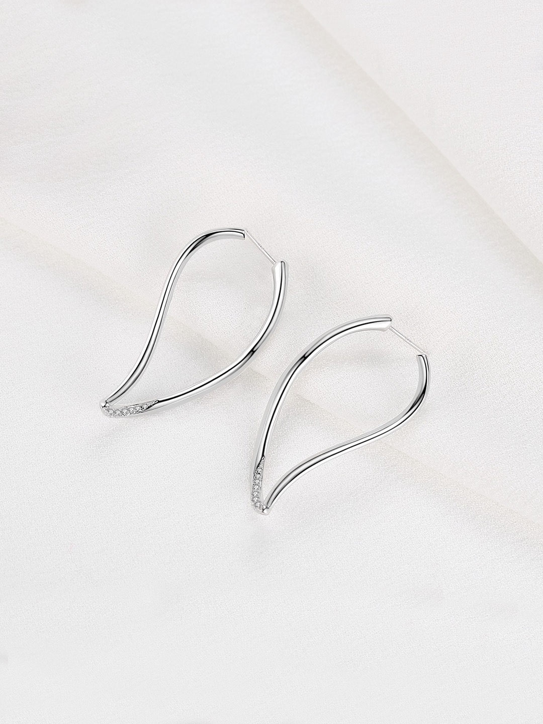 Lustre Wave Drops — S925 Silver & Cubic Zirconia