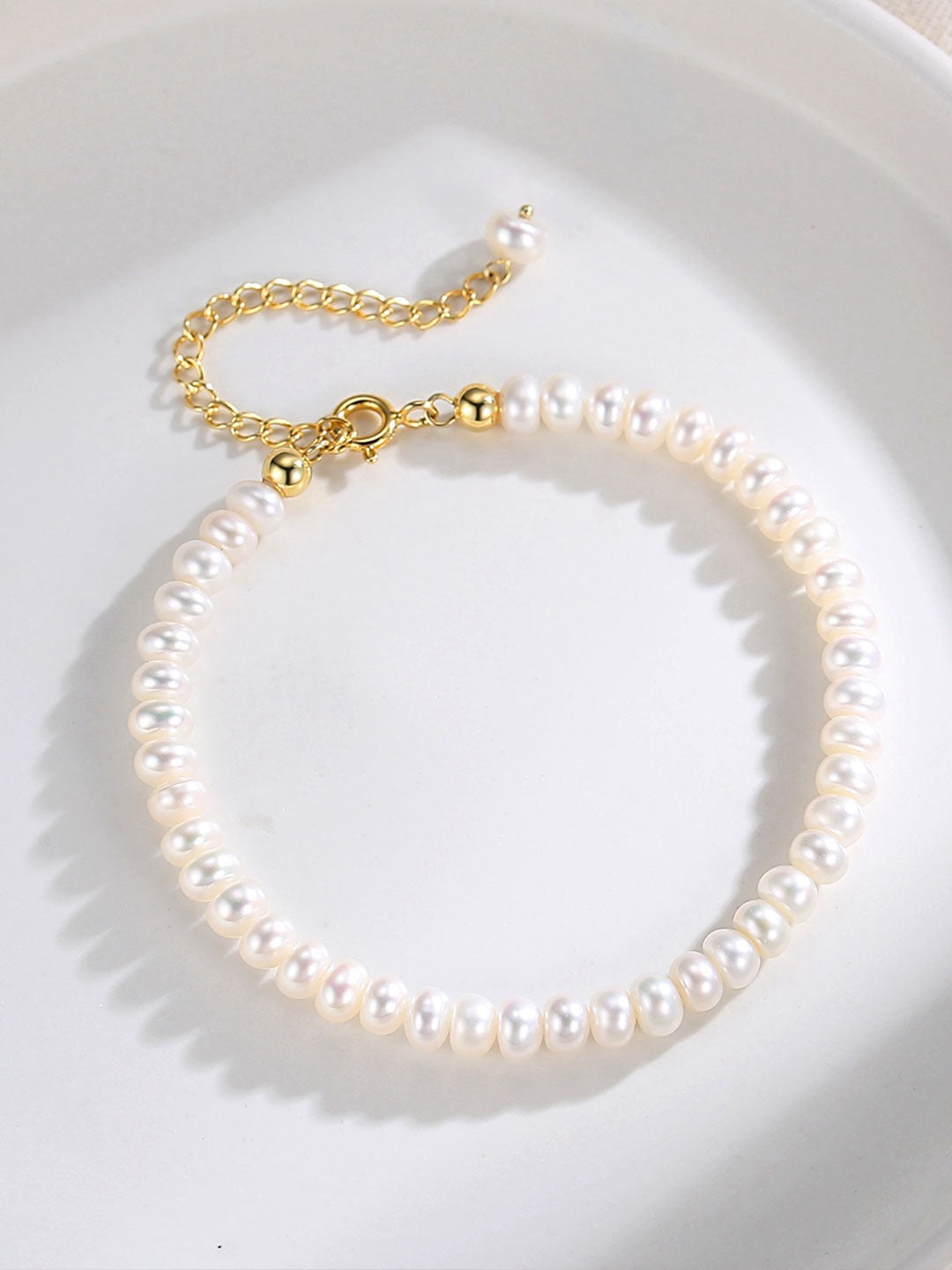 Classic Pearl Bracelet — Freshwater Pearls & 18K Gold-Plated S925 Silver