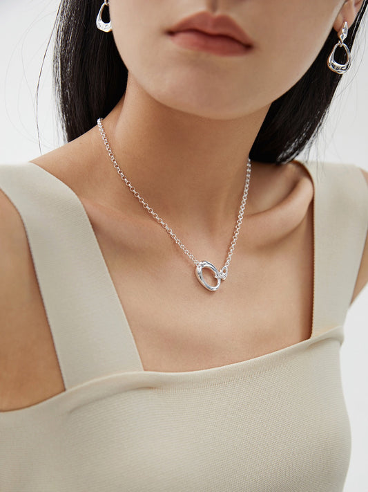 Molten Link Necklace — S925 Silver Minimalist Chain
