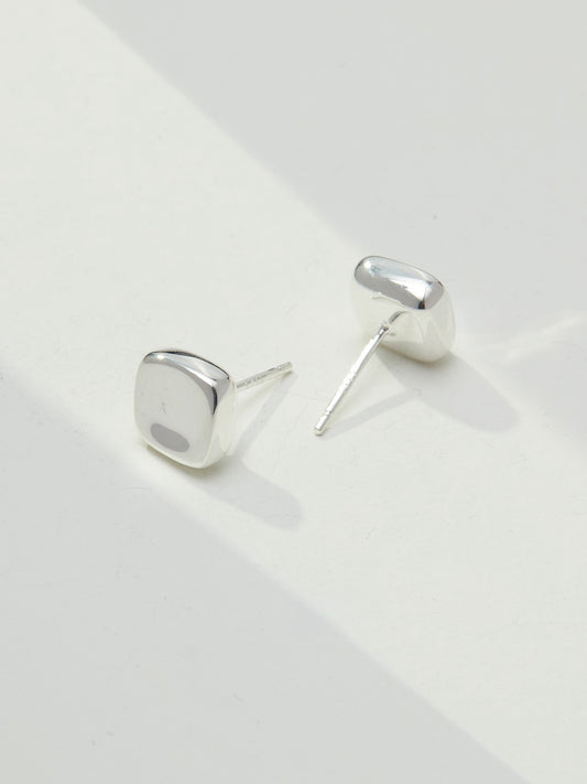 Lava Studs — Minimalist Molten S925 Silver