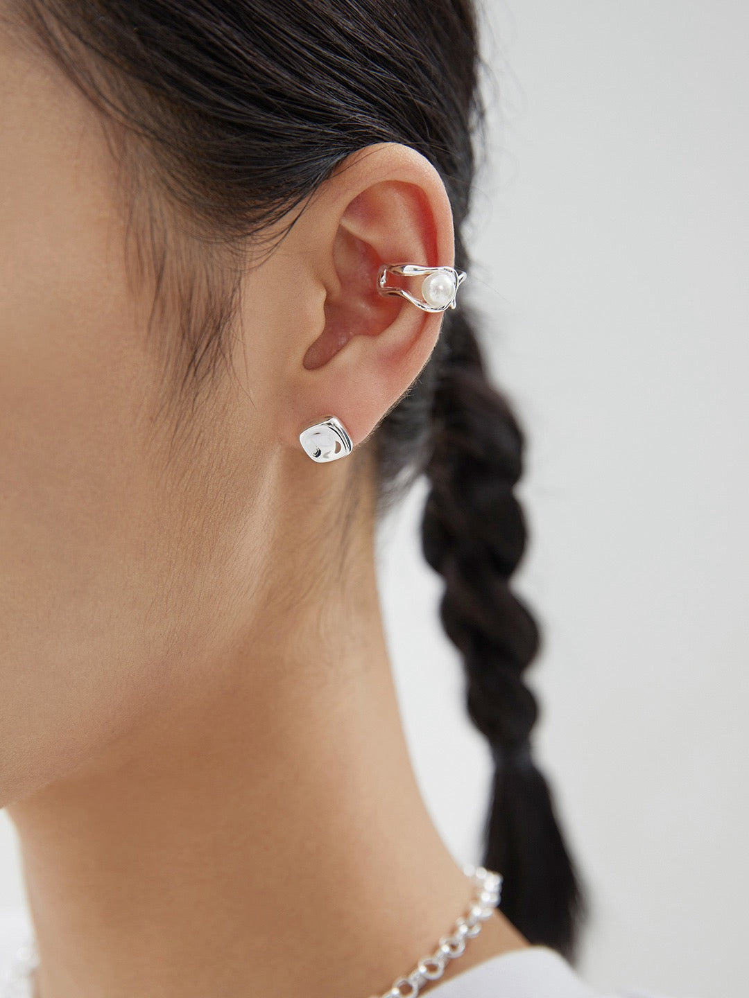Lava Studs — Minimalist Molten S925 Silver