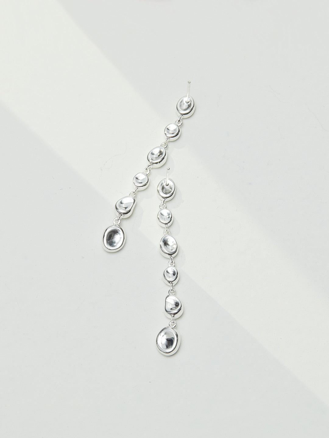 Molten Flow Drops — Sterling Silver Sculpted Earrings