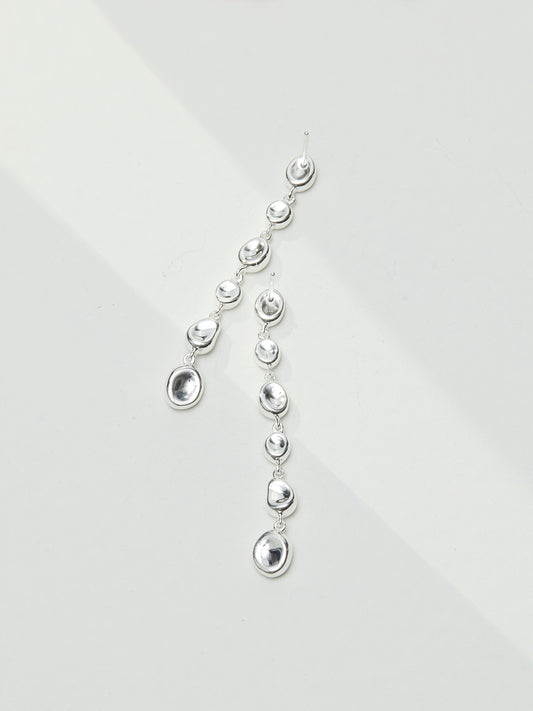 Molten Flow Drops — Sterling Silver Sculpted Earrings